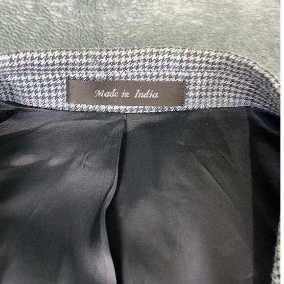 Lauren Ralph Lauren Blazer 52R Gray Windowpane Plaid Silk Wool Sport Coat Jacket - Picture 5 of 13